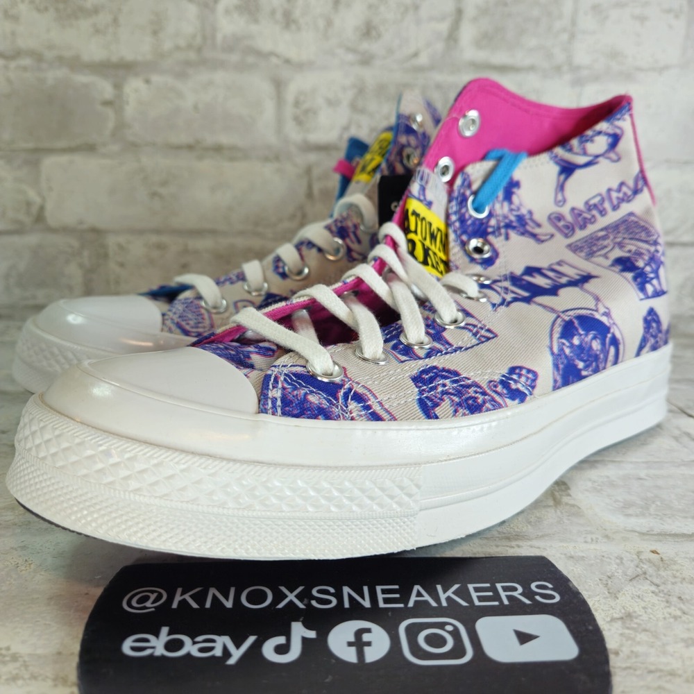 Converse Chinatown Market Chuck 70 Hi White Purple Batman 167512C Men's Size 9